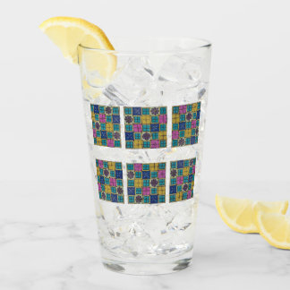 Colourful Jewel-Tone Tile Pint Glass