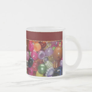 Colourful Jewellery Beads Frosted Glass Coffee Mug