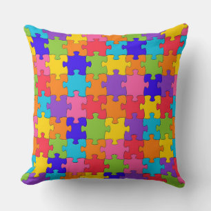 Colourful Jigsaw Puzzle Cushion