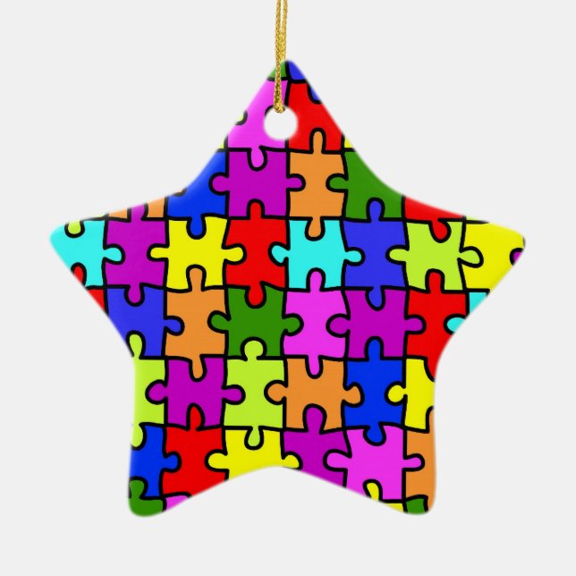'Colourful jigsaw puzzle' ornament (Front)