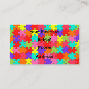Colourful Jigsaw Puzzle Pattern Business Card