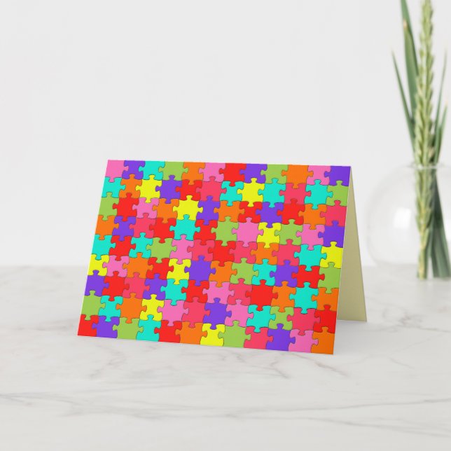 Colourful Jigsaw Puzzle Pattern Card (Front)