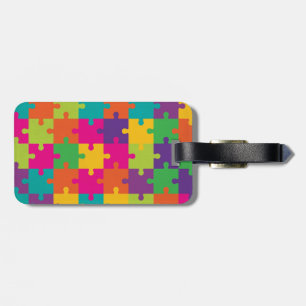 Colourful Jigsaw Puzzle Pattern Luggage Tag