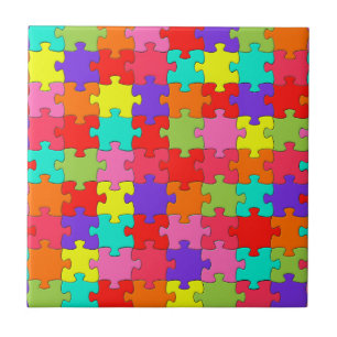 Colourful Jigsaw Puzzle Pattern Tile