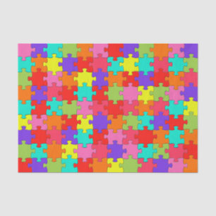 Colourful Jigsaw Puzzle Pattern Tissue Paper