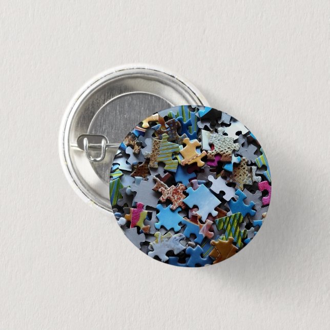Colourful Jigsaw Puzzle Pieces 2  3 Cm Round Badge (Front & Back)