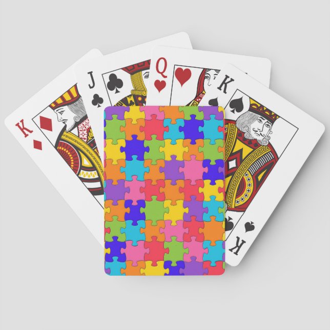 Colourful Jigsaw Puzzle Playing Cards (Back)