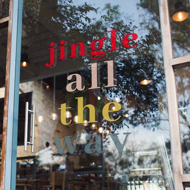 Colourful Jingle All The Way Holidays Window Cling (Creator Uploaded)