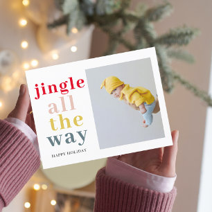 Colourful Jingle All The Way With Photo Postcard