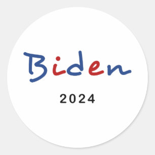 Colourful Joe Biden 2024 Script Text Classic Round Sticker