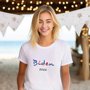 Colourful Joe Biden 2024 Script Text T-Shirt