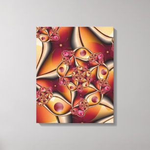 Colourful Joy Abstract Red Orange Fantasy Fractal Canvas Print