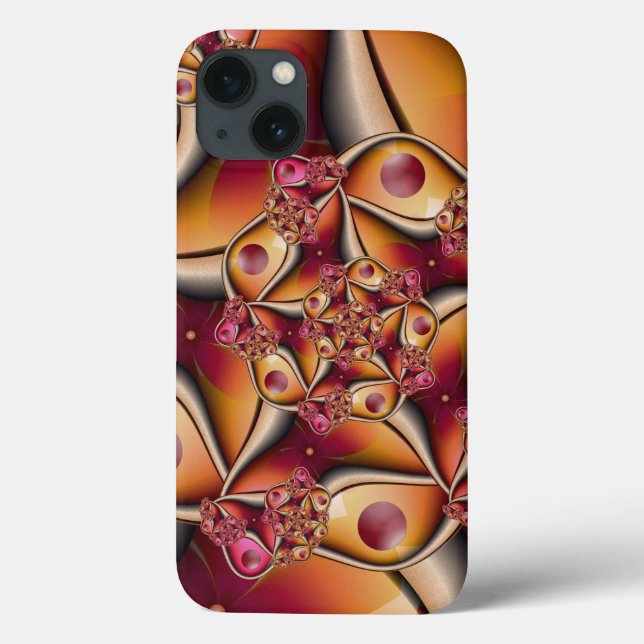 Colourful Joy Abstract Red Orange Fantasy Fractal Case-Mate iPhone Case (Back)