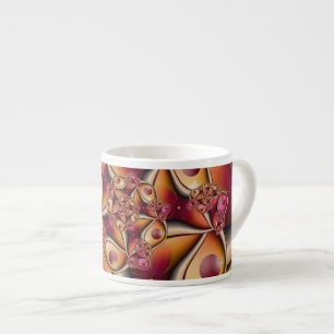 Colourful Joy Abstract Red Orange Fantasy Fractal Espresso Cup