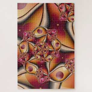 Colourful Joy Abstract Red Orange Fantasy Fractal Jigsaw Puzzle