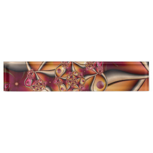 Colourful Joy Abstract Red Orange Fantasy Fractal Nameplate