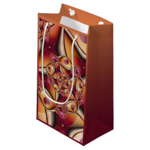 Colourful Joy Abstract Red Orange Fantasy Fractal Small Gift Bag