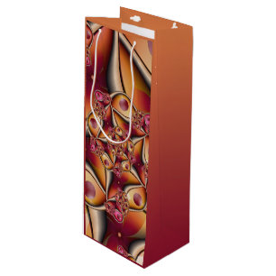 Colourful Joy Abstract Red Orange Fantasy Fractal Wine Gift Bag