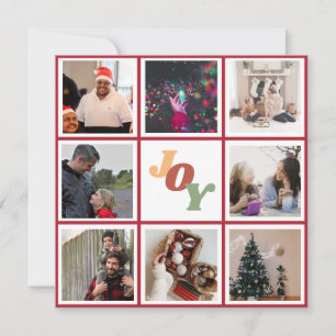 Colourful Joy Christmas Photo Collage  Holiday Card