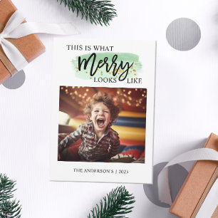 Colourful Joy Merry Christmas Photo Holiday Card
