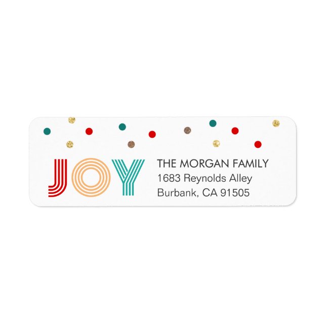 Colourful JOY Modern Confetti Dots Holiday (Front)