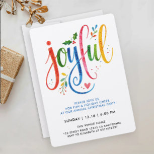 Colourful Joy Painted Calligraphy Modern Script Invitation