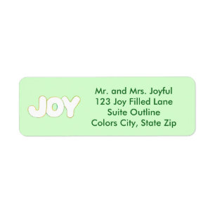 Colourful Joy Word Outline Address Labels