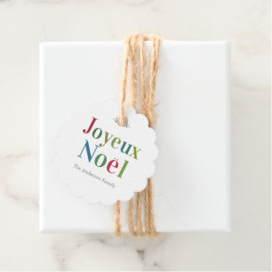 Colourful Joyeux Noel French Christmas Favour Tags