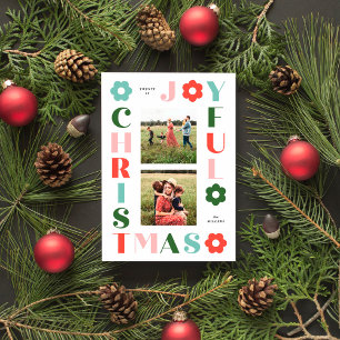 Colourful Joyful Christmas Retro Daisy Holiday Car