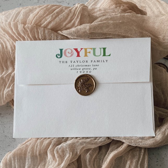 Colourful Joyful Holiday Christmas Card Envelope (Creator Uploaded)