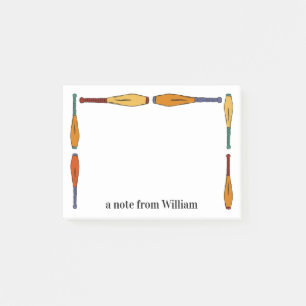 Colourful Juggling Clubs Jugglers Personalised Post-it Notes