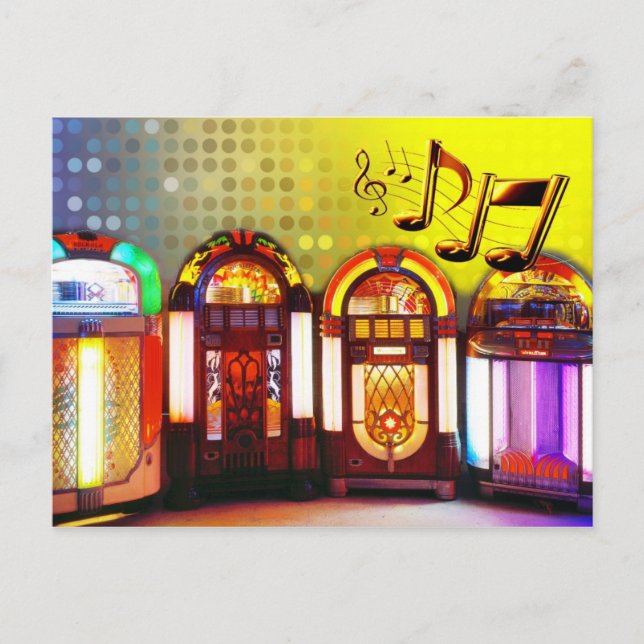 Colourful Jukeboxes Postcard (Front)