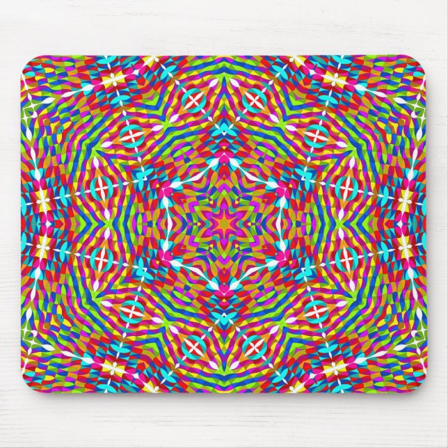 Colourful jumble Mandala Mouse Mat (Front)