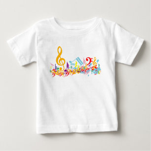Colourful Jumbled Musical Notes Baby T-Shirt