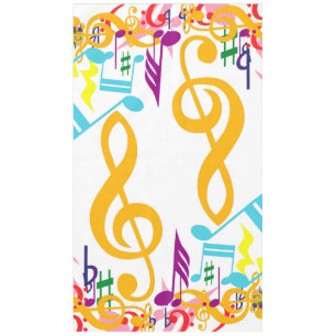Colourful Jumbled Musical Notes Tablecloth