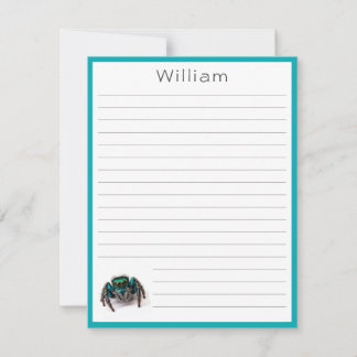 Colourful Jumping Spider Flat Kids Lined Card