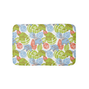 Colourful Jungle Elephants Bath Mat