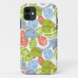 Colourful Jungle Elephants iPhone 11 Case