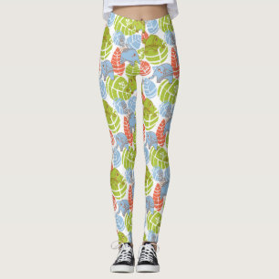 Colourful Jungle Elephants Leggings