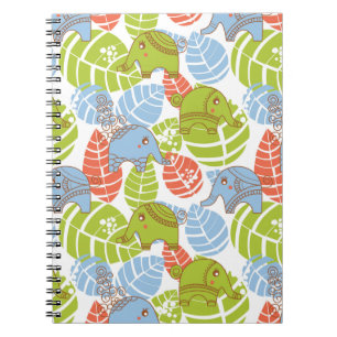 Colourful Jungle Elephants Notebook