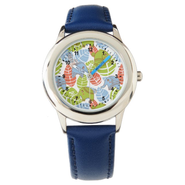 Colourful Jungle Elephants Watch (Front)