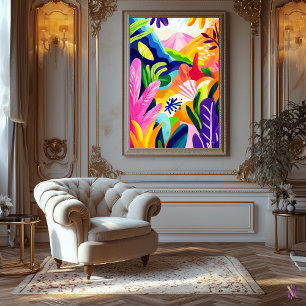 Colourful Jungle Landscape in Fauvist Style Canvas Print