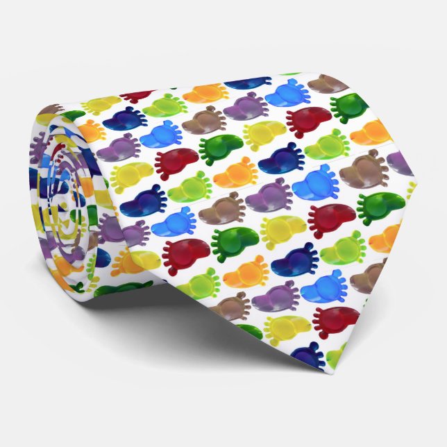 Colourful Just the Right Foot Pattern Tie (Rolled)