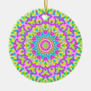 Colourful Kaleidoscope 010 Ceramic Tree Decoration