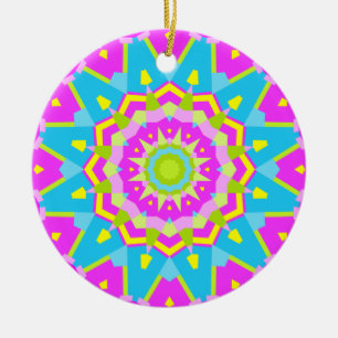 Colourful Kaleidoscope 011 Ceramic Tree Decoration