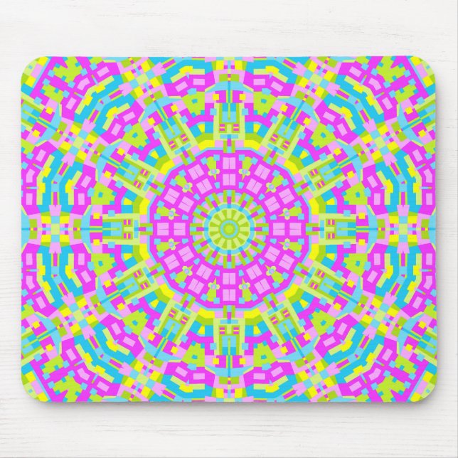 Colourful Kaleidoscope 01 Mouse Mat (Front)