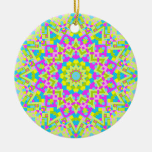 Colourful Kaleidoscope 02 Ceramic Tree Decoration