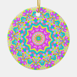 Colourful Kaleidoscope 04 Ceramic Tree Decoration