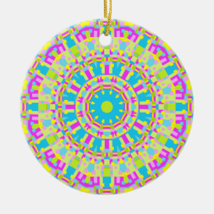 Colourful Kaleidoscope 06 Ceramic Tree Decoration