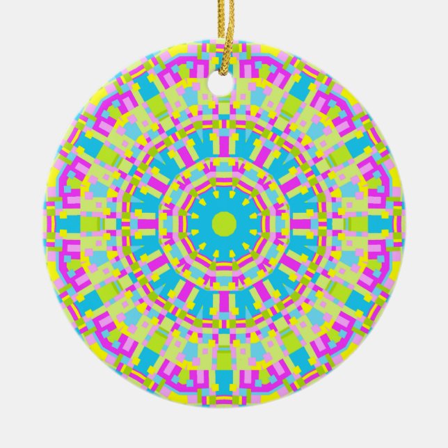 Colourful Kaleidoscope 06 Ceramic Tree Decoration (Front)